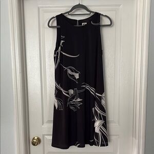 Anne Klein Black Sleeveless A-line Midi Dress